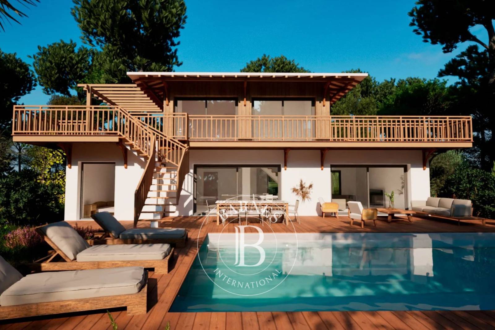 VILLA FAMILIALE PYLA - VUE BASSIN - PISCINE - 5 CHAMBRESa