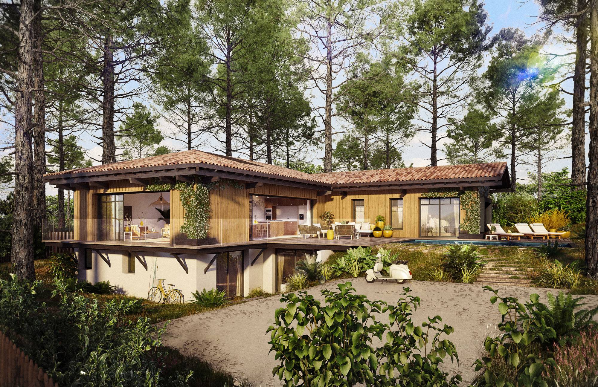 FAIRE CONSTRUIRE SA VILLA AU PYLA JOLI PROJET DE RÉNOVATION D'UNE VILLA GAUME CERCLE DE VOILE PYLA SUR MER