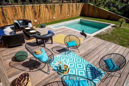 piscine et jacuzzi dans villa haut de gamme Pyla-sur-Mer