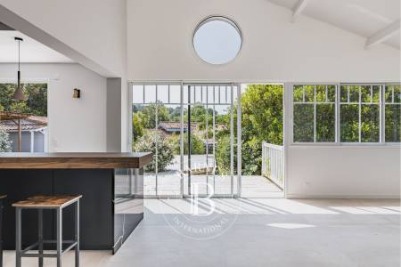 salon chaleureux villa Barnes Pyla-sur-Mer